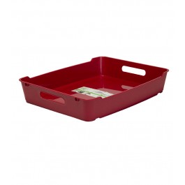 Plastový box LOFT A4, tmavě červený, 37x28,5x6,5 cm